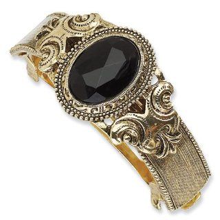 Brass tone Black Acrylic Stone Ponytail Holder Vishal Jewelry Jewelry