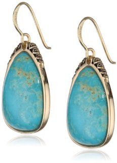 Barse "Agave" Genuine Patagonia Turquoise Slab Earrings Jewelry