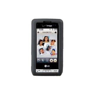 Silicone Cover   LG Dare 9700   Black Cell Phones & Accessories