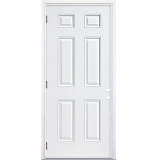 ReliaBilt 6 Panel Prehung Outswing Steel Entry Door (Common 80 in; Actual 40 in x 81.875 in)