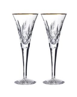 Two Lismore Toasting Flutes   Waterford Crystal