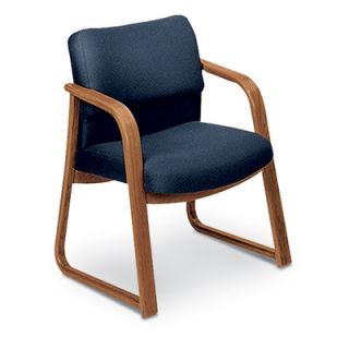 HON 2900 Series Guest Chair with Wood Sled Base 2903 Fabric Blue