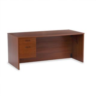 Virco 66 W Single Pedestal Executive Desk with Wood Grain Laminate Surface 5