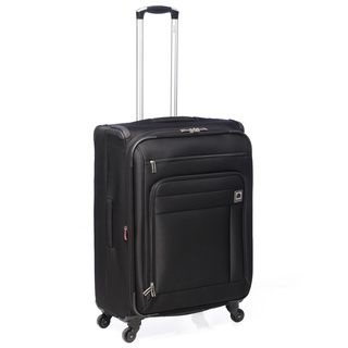 Delsey Helium Superlite Black 25 inch 4 wheel Spinner Upright Suitcase