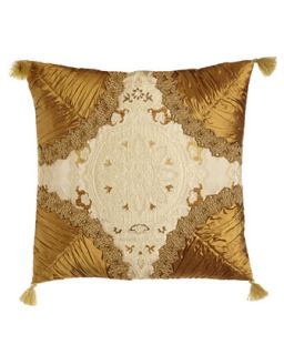 Square Pillow w/ Shirred Corners & Tassels   Dian Austin Couture Home