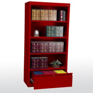 Sandusky 72 Bookcase with File Drawer BD30 361872 00 Color Red