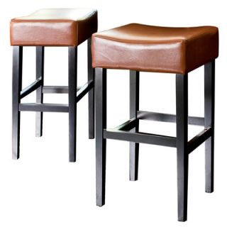 Home Loft Concept George Backless Leather Bar Stool (Set of 2) NFN1276 Seat F