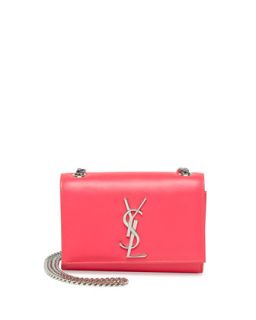 Monogramme Leather Crossbody Bag, Pink   Saint Laurent