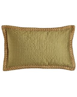 Sage Silk Pillow with Beading, 12 x 21   SWEET DREAMS.