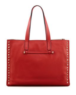 Rockstud Shopping Tote Bag, Red   Valentino