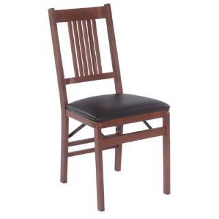 Stakmore True Mission Wood Folding Chair with Vinyl Seat 4533VFWBLACK