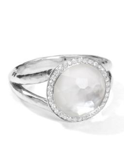 Stella Mini Lollipop Ring in Mother of Pearl Doublet with Diamonds, 0.29ctw  