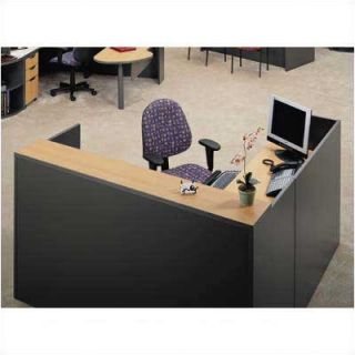 ABCO Unity Series 72 x 72 Reception Desk with Matching Three Drawer Pedesta