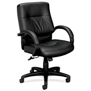 Basyx Leather Office Chair with Padded Arms BSXVL69XSP11 Back Mid Back
