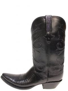 Lucchese Women Black Lizard Classic S5/4 Boot Shoes