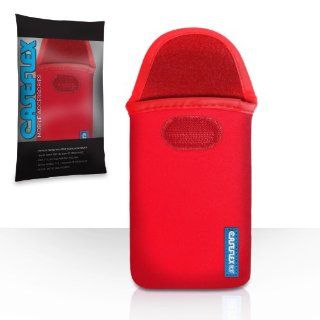 Sony Xperia Z1 Case Red Neoprene Pouch Cover With Caseflex Logo Cell Phones & Accessories