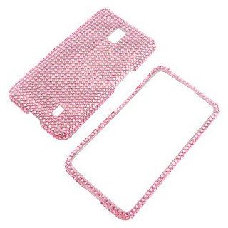 Rhinestones Protector Case for LG Spectrum VS920, Pink Full Diamond Cell Phones & Accessories
