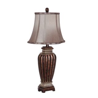 Portfolio 29.125 in Brown Indoor Table Lamp with Fabric Shade