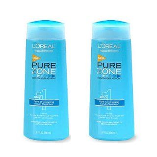 2 PACK Loreal Pure Zone Step 1 Pore Unclogging Scrub Cleanser 6.7 fl.oz. Beauty
