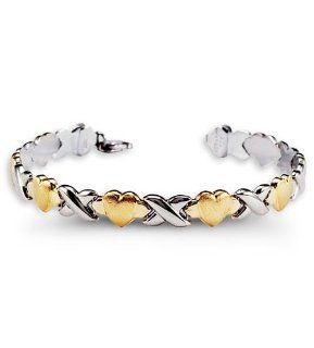 10k Yellow Gold. 925 Sterling Silver X Heart Bracelet Jewelry
