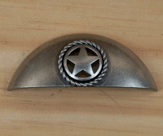 Set of 24 Cabinet Hardware Bin Cup Drawer Handle Pull Rope and Lone Star Cabinet Western Southwest Rustic Texas (Old Silver)    