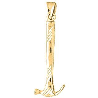 Gold Plated 925 Sterling Silver Hammer Pendant Jewels Obsession Jewelry