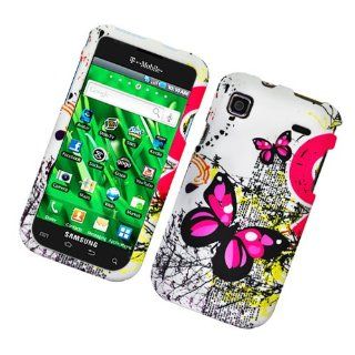SAM T959 Vibrant Rubber Case 2 Pink Butterflies 117 Cell Phones & Accessories