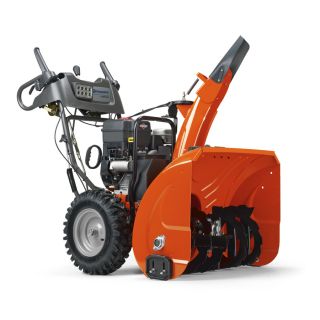 Husqvarna 250cc 27 in Two Stage Electric Start Gas Snow Blower with Headlights