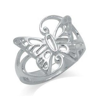 925 Sterling Silver FILIGREE BUTTERFLY Ring Jewelry