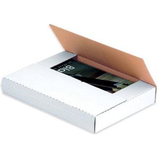 SHPM961   White Corrugated Bookfolds, 9 5/8 x 6 5/8 x 1 1/4  Book Mailing Box 
