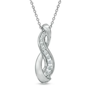 CT. T.W. Journey Diamond Infinity Loop Pendant in 10K White Gold