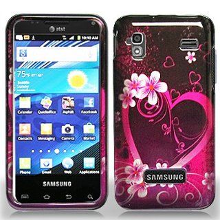 Hot Pink Heart Flower Hard Cover Case for Samsung Captivate Glide SGH I927 Cell Phones & Accessories