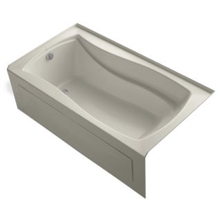 KOHLER Mariposa 66 in L x 36 in W x 20 in H Sandbar Acrylic Hourglass in Rectangle Alcove Bathtub with Left Hand Drain
