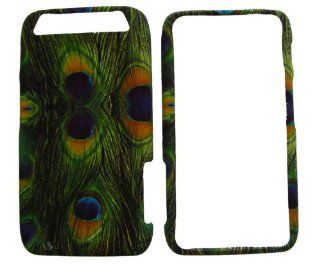 MOTOROLA ATRIX HD MB866 GREEN PEACOCK FEATHER RUBBERIZED HARD COVER CASE SNAP ON Cell Phones & Accessories