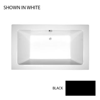 Jacuzzi Sia 66 in L x 36 in W x 24 in H Black Acrylic Rectangular Drop In Bathtub with Center Drain