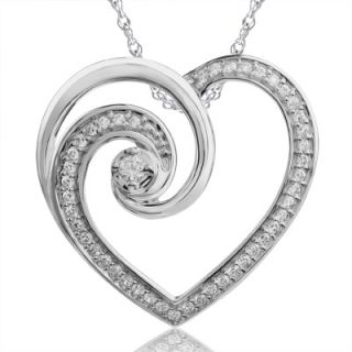 CT. T.W. Diamond Swirl Heart Pendant in Sterling Silver   Zales