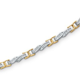 CT. T.W. Diamond Buckle Link Bracelet in 10K Two Tone Gold   Zales