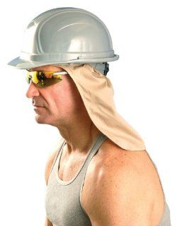 Cooling Hard Hat Neck Shade, w/ Terry Sweatband, One Size, Khaki, #971   Hard Hat Sun Shade  