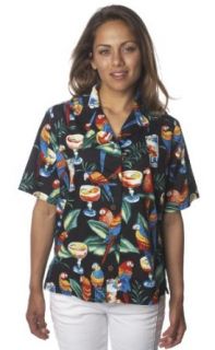 Benny's Womens Parrots and Margaritas Hawaiian Shirt