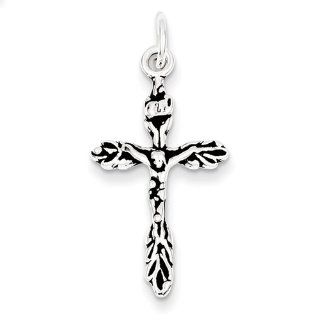 Sterling Silver Antiqued Crucifix Charm, Best Quality Free Gift Box Satisfaction Guaranteed Jewelry