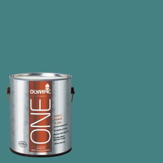 Olympic One 114 fl oz Interior Semi Gloss Teal Zeal Latex Base Paint and Primer in One with Mildew Resistant Finish