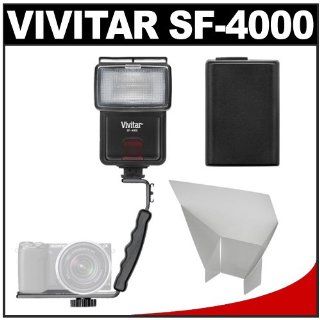 Vivitar SF 4000 Auto Bounce Zoom Slave Flash with Bracket + NP FW50 Battery + Flash Reflector + Accessory Kit for Sony Alpha A7, A7R, A3000, A5000, A6000, NEX 3N, 5T, 6, 7 Digital Cameras  Digital Camera Accessory Kits  Camera & Photo