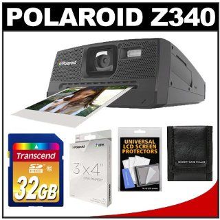 Polaroid Z340 Instant Digital Camera with ZINK Zero Ink Printing Technology + (30) Paper Film Prints (1 Extra Pack) + 32GB Card + Accessory Kit  Camera & Photo