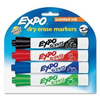 Scents Dry Erase Markers, Chisel Tip, Assorted Colors, 4/Set 