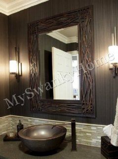 Large WOVEN SEA GRASS Wall Mirror   Wall Mounted Mirrors