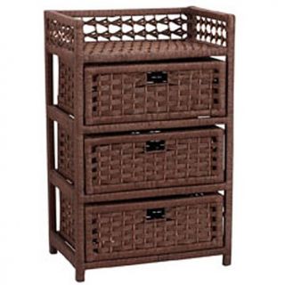 Household Essentials™ Paper Rope 3 Drawer Stained Chest