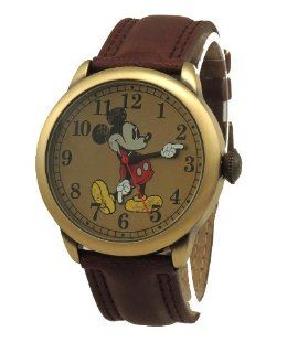 Men's MCK958 Disney "Vintage" Mickey Mouse Brown Leather Watch Watches