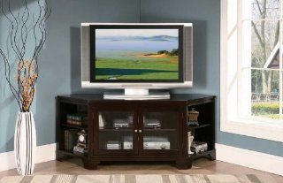 Homelegance Sloan 62" RTA Corner TV Stand in Warm Brown Cherry Finish   Entertainment Stands