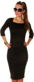 Glamour Empire Women's Smart Calf Length Bodycon 3/4 Sleeve Pencil Dress 990