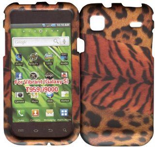 Tiger Leapord Samsung Galaxy S Vibrant T959, i9000 Case Cover Hard Phone Case Snap on Cover Rubberized Touch Faceplates Cell Phones & Accessories